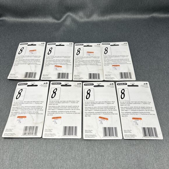 Vintage 2002 Stanley House Number 8 Black Finish 4" NOS 57-9958 USA Packaged - Picture 8 of 8